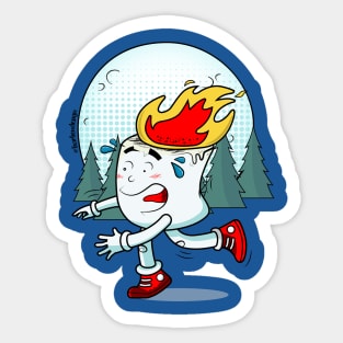 Marshmello on Fire Sticker